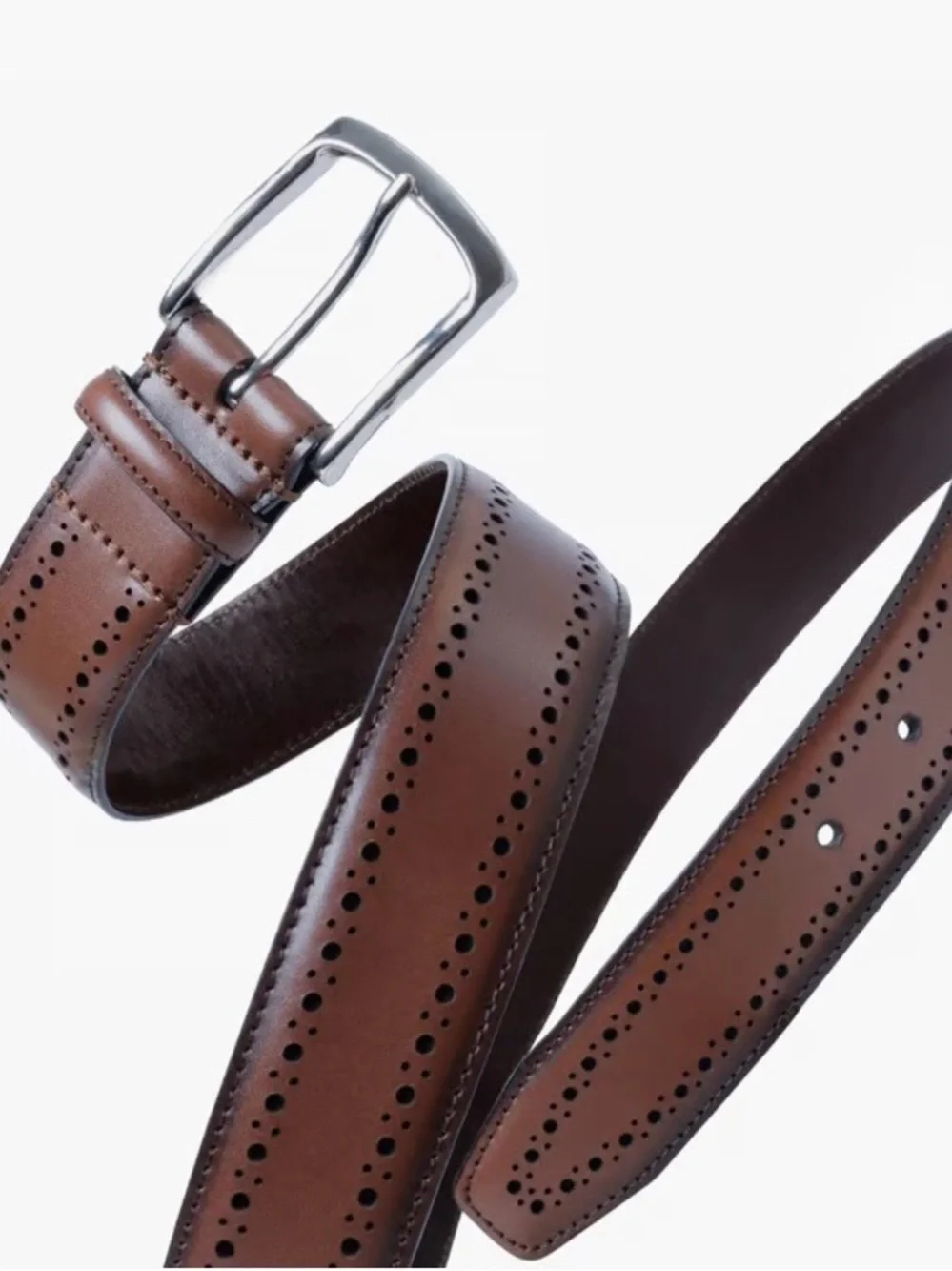 Allen Edmonds Manistee Dress Belt Dark Brown Genuine Leather Sz 36
